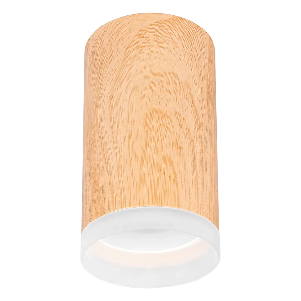 MasterLED GU10 Aufbauspot – Holzoptik Ø55 mm, Schwenkbar, IP20