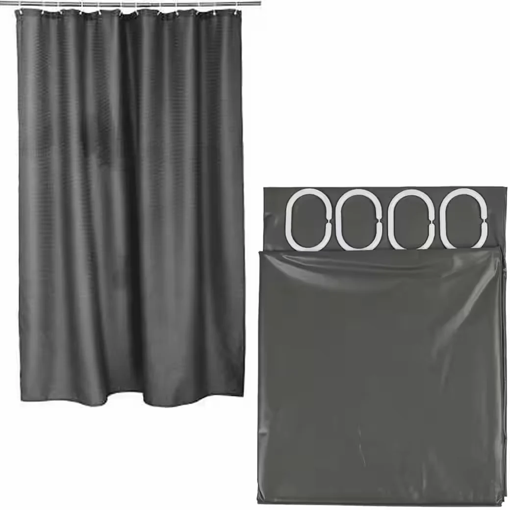 Duschvorhang Wannenvorhang – Grau 180 x 200 cm