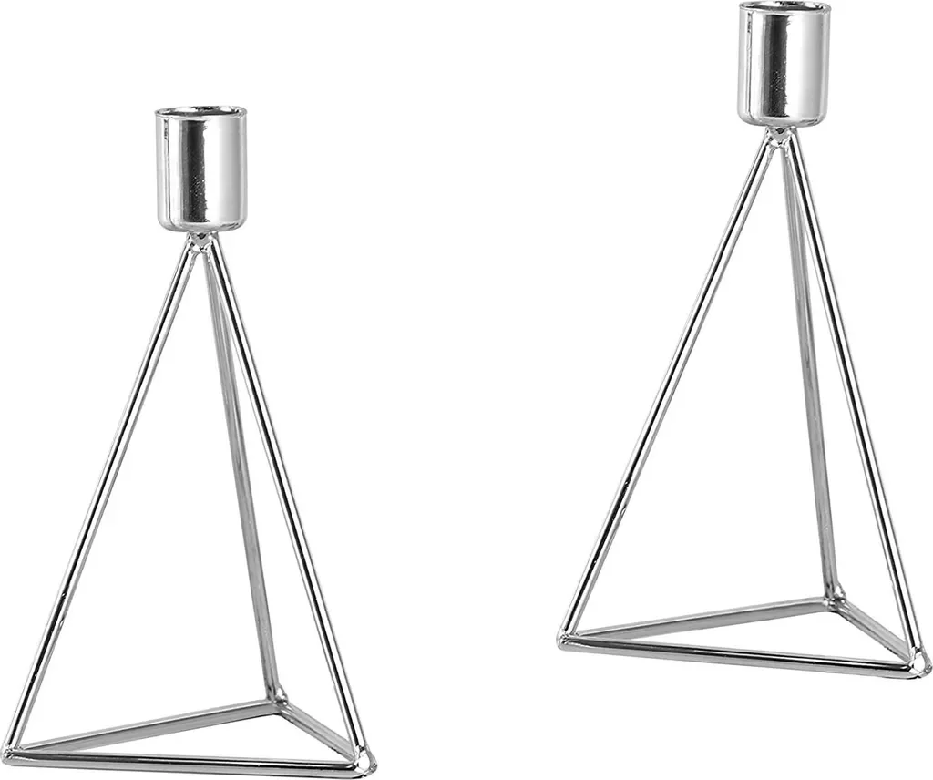 ECHTWERK Teelicht-/Kerzenhalter Set "Modern Small" – 2-teilig, Silber-Edition