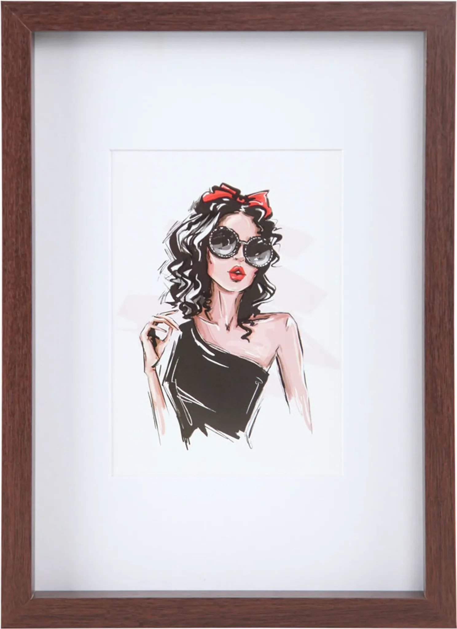 Brasil Holz-Bilderrahmen HR-15 – Nuss, 10x15 cm, MDF Holz mit Passepartout