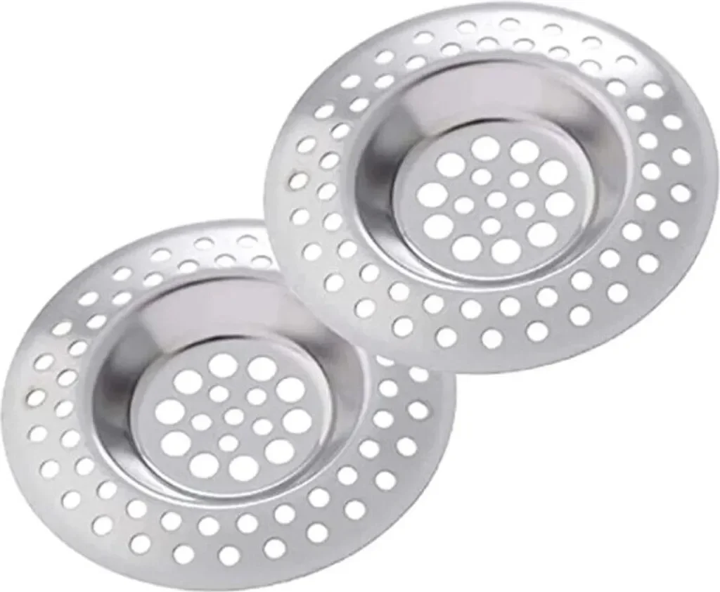 2x Abflusssieb Edelstahl – Haarsieb für Küche & Bad