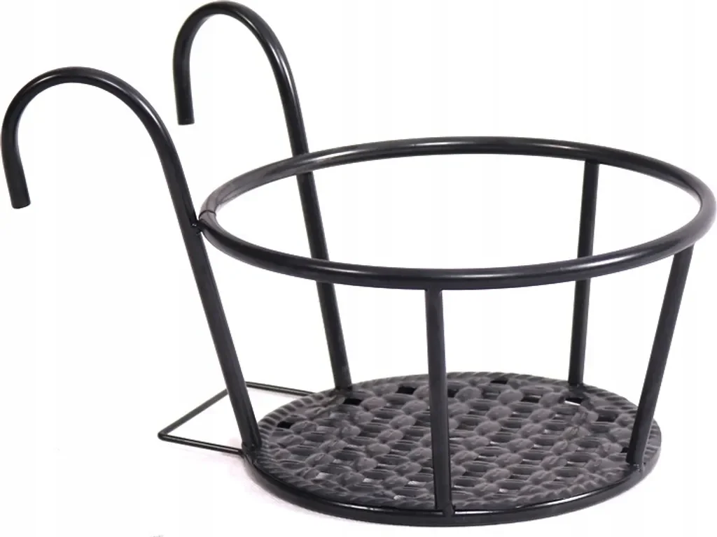 Balkon-Blumentopf Hängetopf Metall – Schwarz, Ø 22 cm