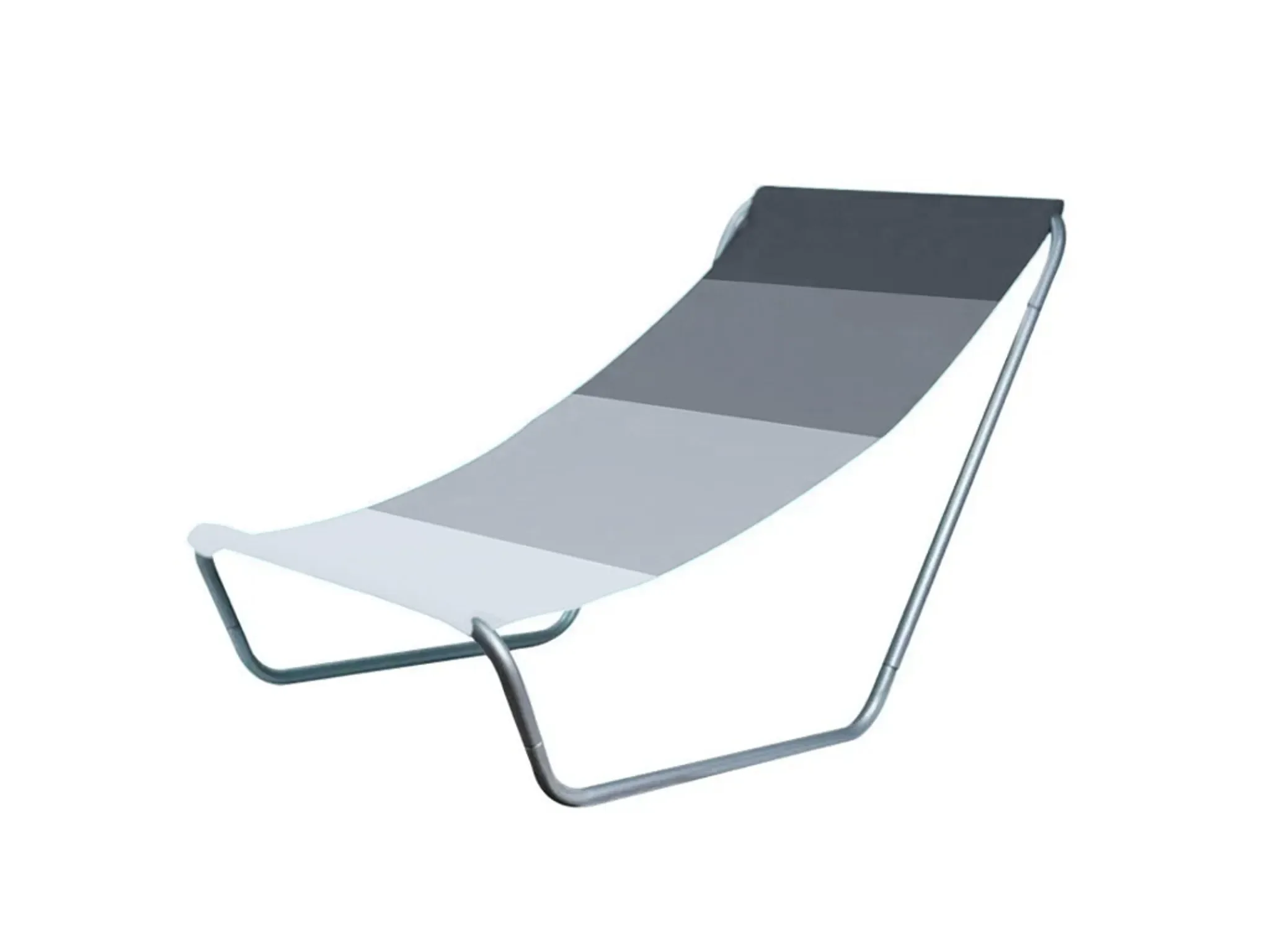 FEBE Sonnenliege – Grau gestreift, klappbar & tragbar