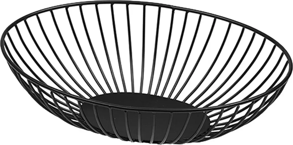 Marrakesch Obstschale / Obstkorb "Abisko" – Skandinavisches Design, Metall, Schwarz, 30 cm