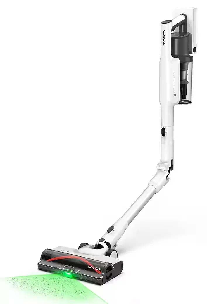 TINECO Akku-Stielstaubsauger Pure One A50S, Effektiv gegen Tierhaare, flexibles Saugrohr, 60 Min Weitwinkel-Scheinwerfer, Zyklonfilter, 60Min Laufzeit, Akku wechselbar