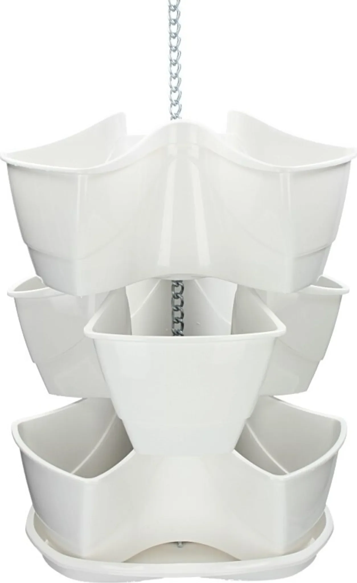 Hängetopf Coubi für Kräuter – 3 Ebenen, Weiß, 29 cm