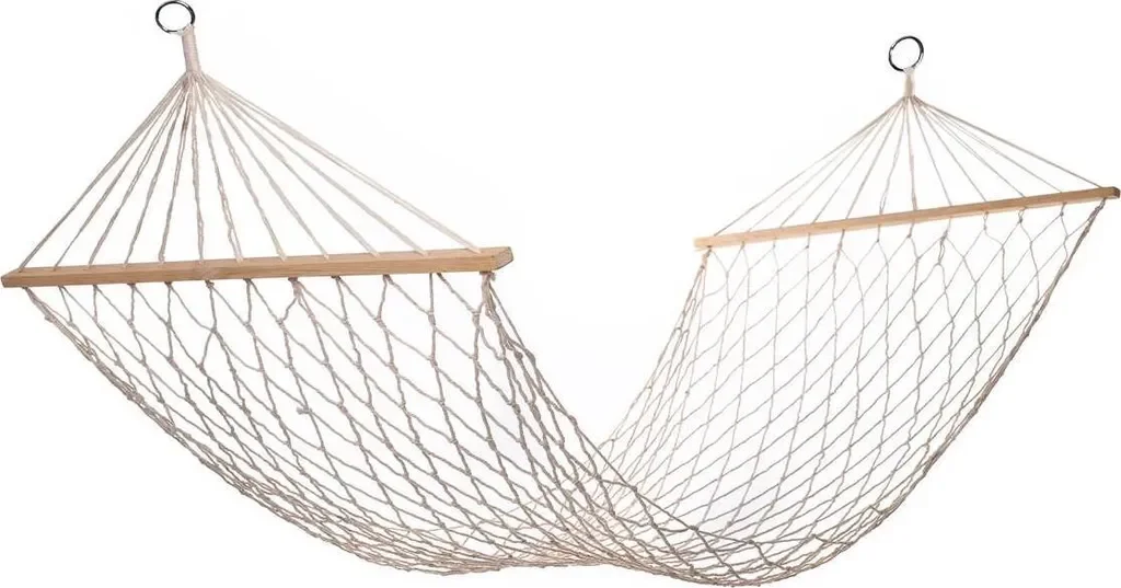 Hängeliege „Glückliches Grün“ – Netzliege, Weiß, 200 × 80 cm