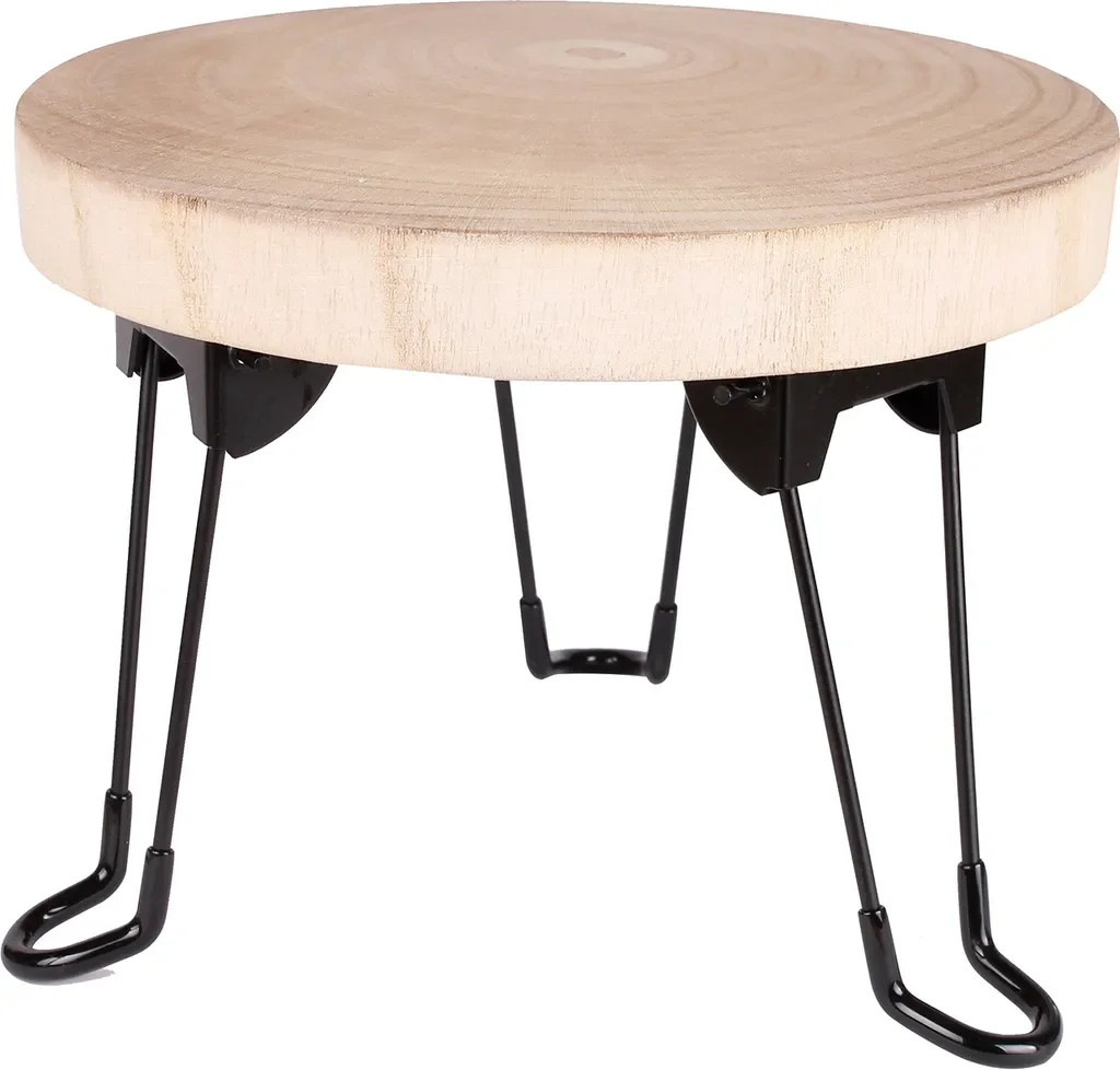 Blumenhocker / Pflanzenhocker mit Klappfüßen – Echtholz Ø23 cm