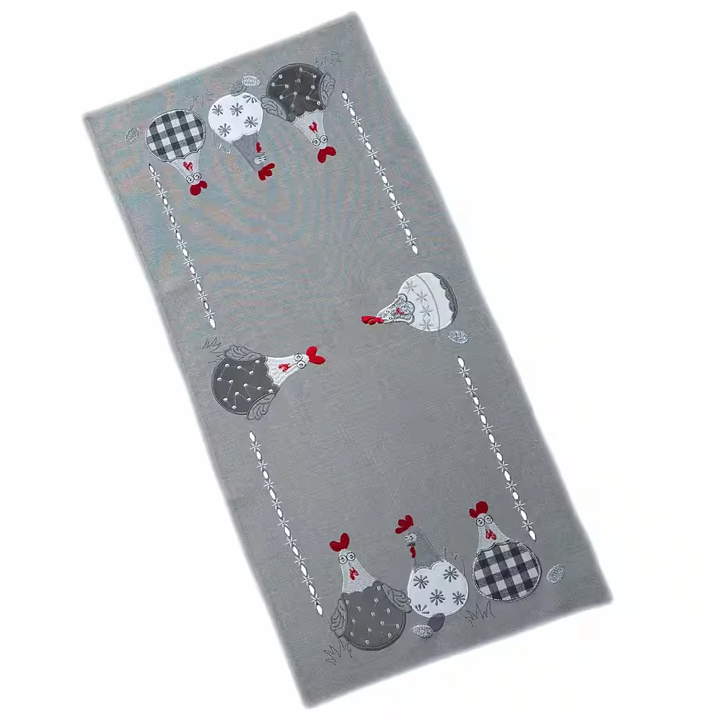 Tischdecke / Tischläufer „Verrückte Hühner“ – Osterdeko, 1-tlg