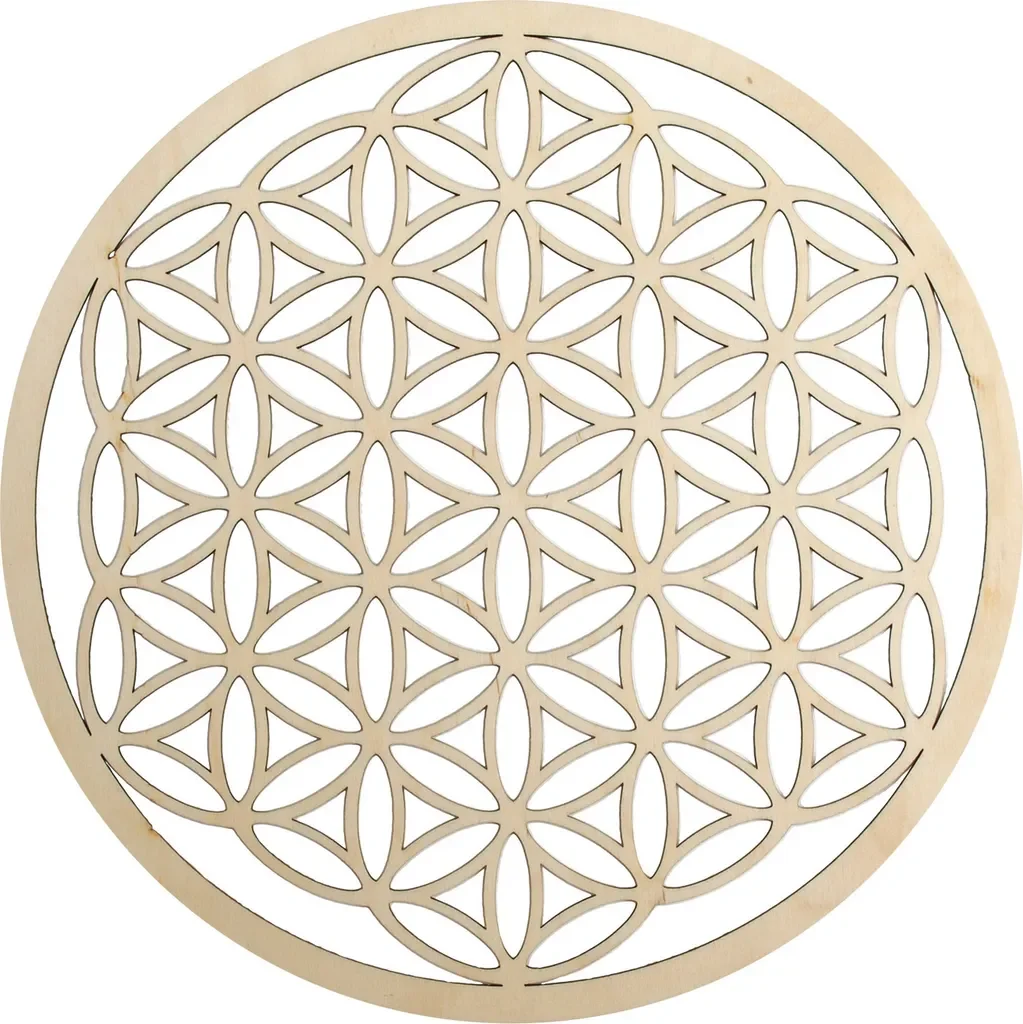 Blume des Lebens Wandschmuck – Holz, Ø6 cm