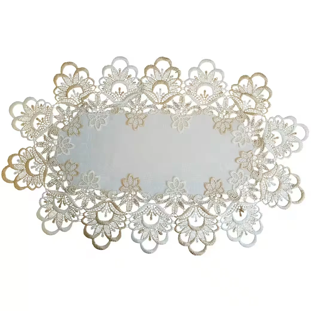 Tischdeckchen MIRA 30 x 50 cm – Filigrane Spitze & Jacquard, 1-tlg