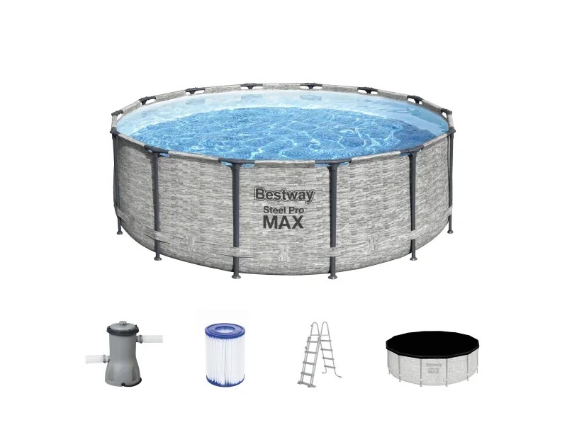 Bestway Steel Pro Max Stahlrahmen Pool Set 427 x 122 cm Gartenpool