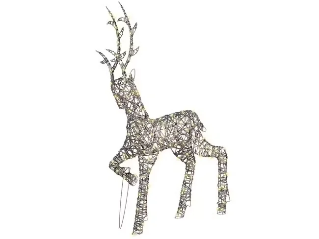 Beliani LED Lichterfigur Husavik Rentier warmweiss Weihnachtsdeko